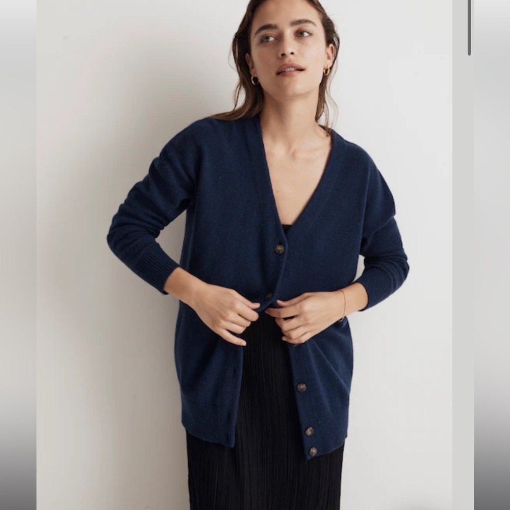 Madewell V-Neck Relaxed Cardigan Indigo Small